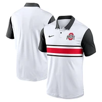 Polo Nike blanc Ohio State Buckeyes Primetime Campus Vapor Performance pour homme