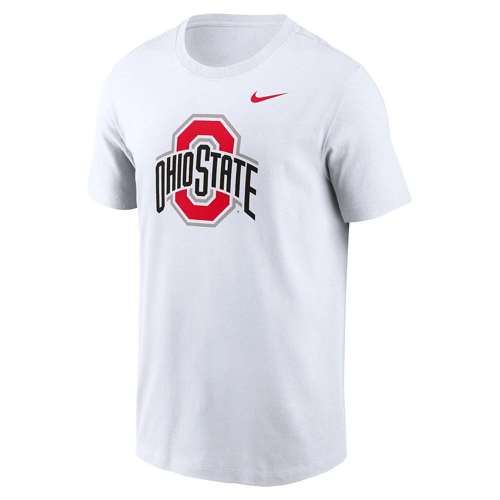 T-shirt Nike blanc avec logo Ohio State Buckeyes Primetime Evergreen pour homme