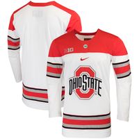 Men's Nike White Ohio State Buckeyes Replica College Hockey Jersey