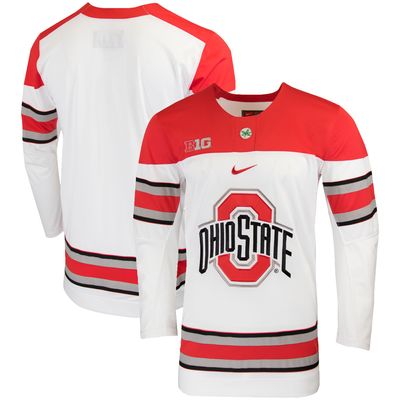 Men's Nike White Ohio State Buckeyes Replica College Hockey Jersey