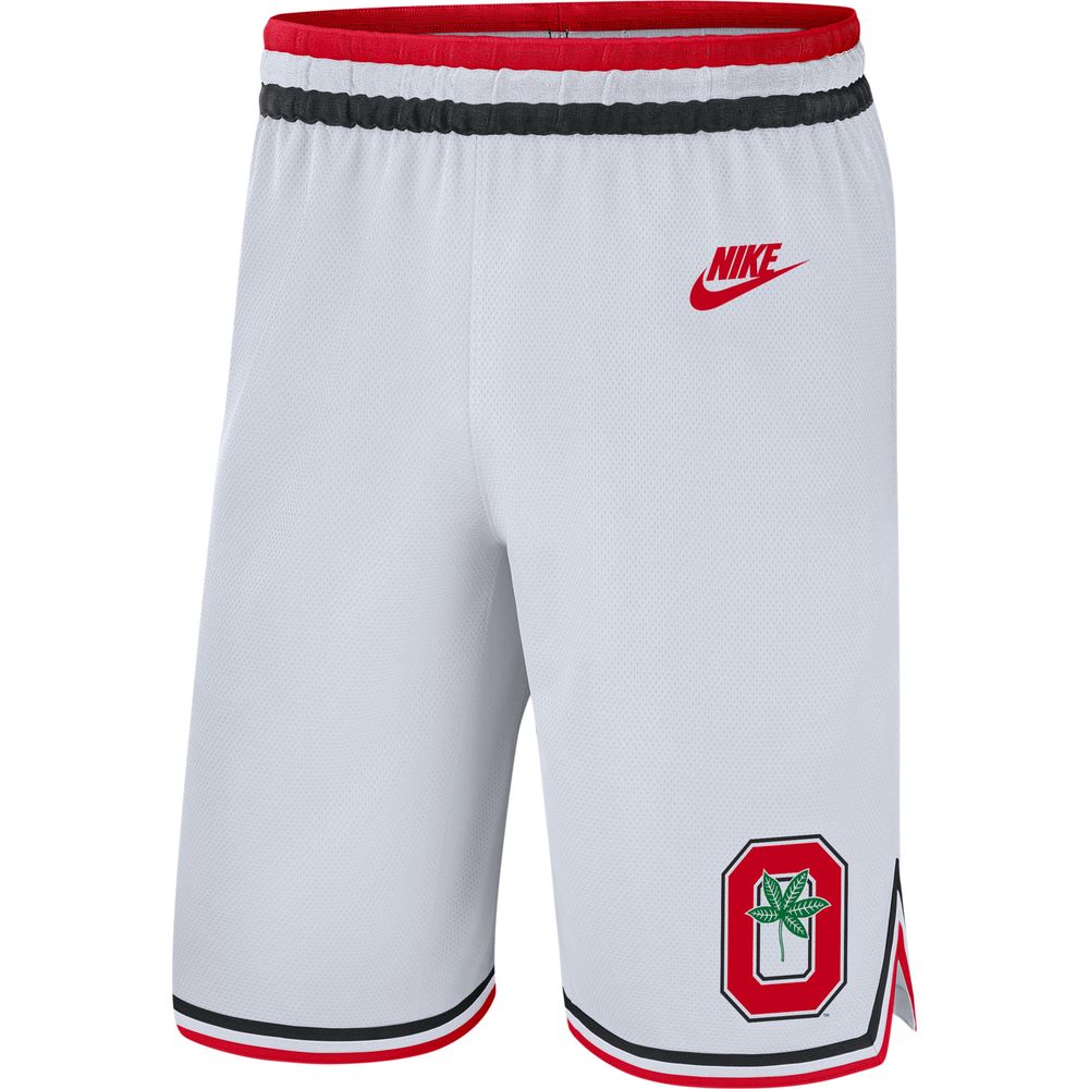 Men's Nike White Ohio State Buckeyes Retro Replica Performance Basketball Shorts