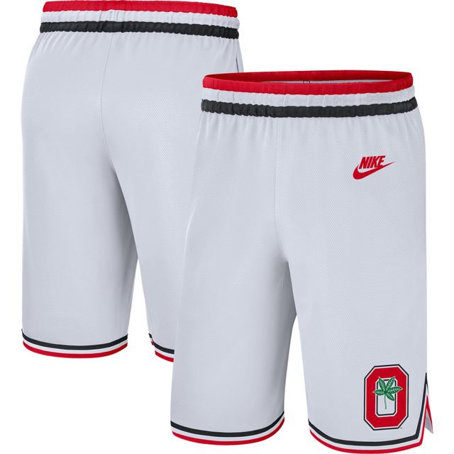 Short de basket-ball Nike Ohio State Buckeyes Retro Replica Performance blanc pour homme