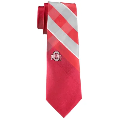 Ohio State Buckeyes Woven Poly Grid Tie