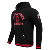 Men's Pro Standard Black Ohio State Buckeyes Classic Stacked Logo Fleece Pullover Hoodie