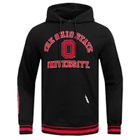 Men's Pro Standard Black Ohio State Buckeyes Classic Stacked Logo Fleece Pullover Hoodie