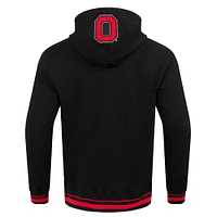 Men's Pro Standard Black Ohio State Buckeyes Classic Stacked Logo Fleece Pullover Hoodie