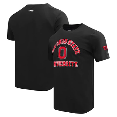 T-shirt noir à logo empilé classique Pro Standard pour hommes des Ohio State Buckeyes