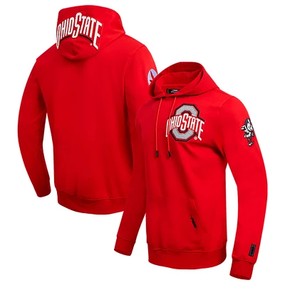 Men's Pro Standard Scarlet Ohio State Buckeyes Classic Fleece Pullover Hoodie