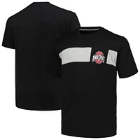 Men's Profile Black Ohio State Buckeyes Big & Tall Color Stripe T-Shirt