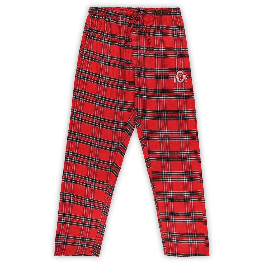 Men's Profile Scarlet/Black Ohio State Buckeyes Big & Tall 2-Pack T-Shirt Flannel Pants Set