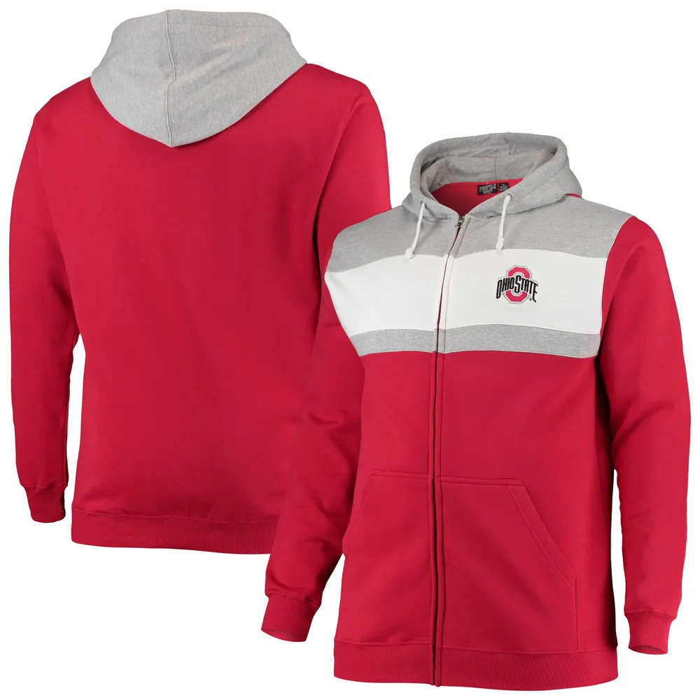 Men's Fanatics Branded Scarlet San Francisco 49ers Big & Tall Full-Zip  Hoodie