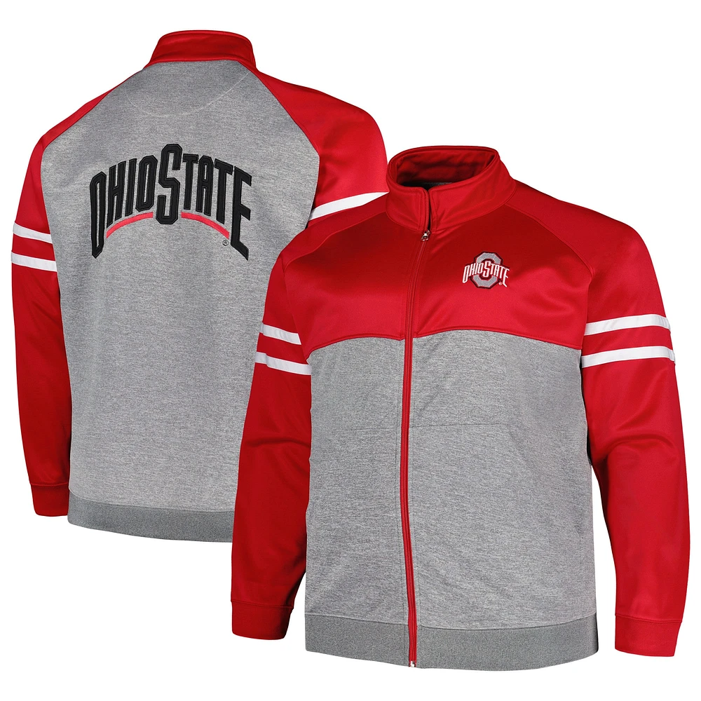 Men's Profile Scarlet Ohio State Buckeyes Big & Tall Fleece Full-Zip Jacket