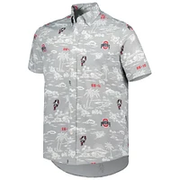 Men's Reyn Spooner Gray Ohio State Buckeyes Classic Button-Down Shirt