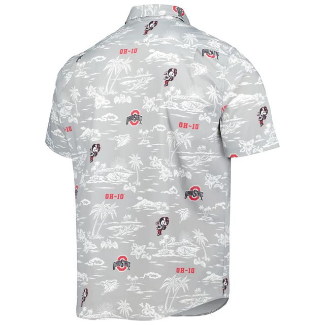 Chemise boutonnée classique Ohio State Buckeyes Reyn Spooner grise pour homme