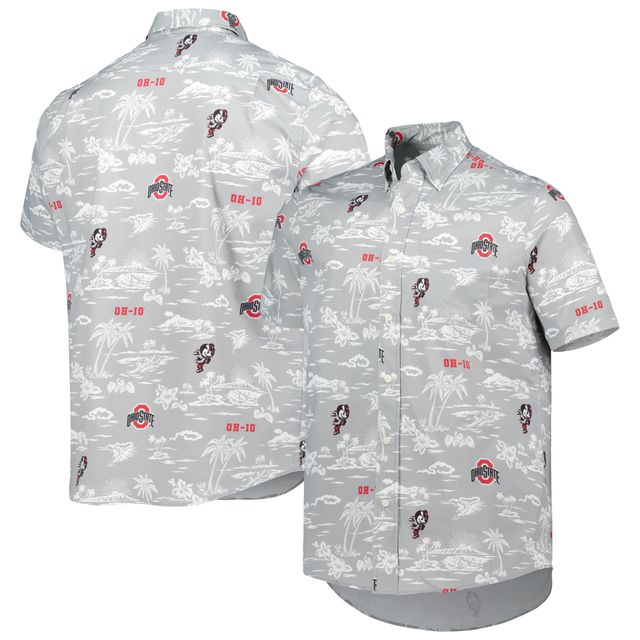 Chemise boutonnée classique Ohio State Buckeyes Reyn Spooner grise pour homme