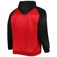 Men's Scarlet Ohio State Buckeyes Big & Tall Raglan Fleece Pullover Hoodie