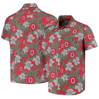 Ohio State Buckeyes Floral Button-Up Shirt - Scarlet