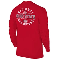 Men's  Scarlet Ohio State Buckeyes Nine-Time Football National Champions Back Where It Belongs Long Sleeve T-Shirt