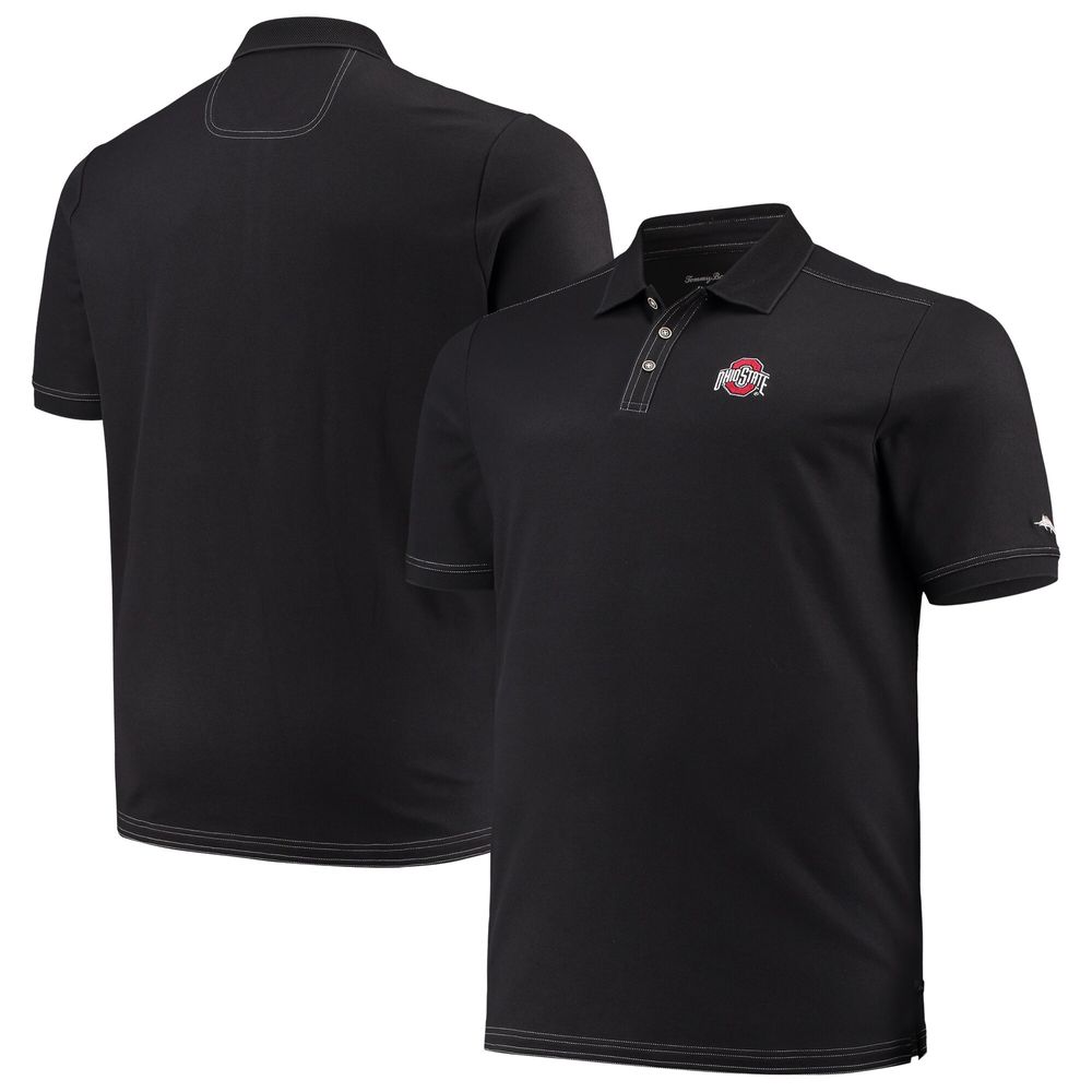 Men's Tommy Bahama Black Ohio State Buckeyes Big & Tall Sport Emfielder 2.0 Polo