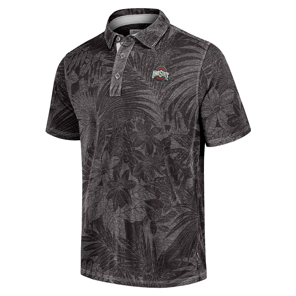 Polo Tommy Bahama noir pour homme Ohio State Buckeyes Sport Santiago Paradise Big & Tall