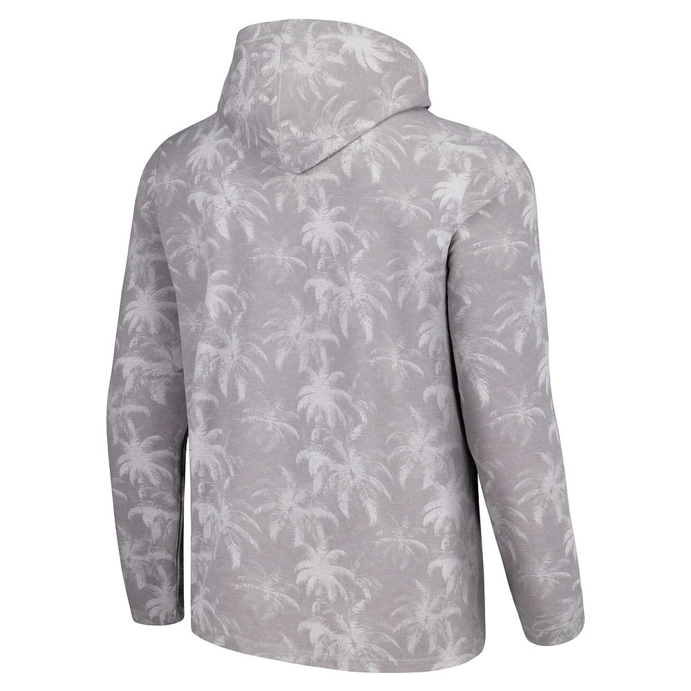 Men's Tommy Bahama Gray Ohio State Buckeyes Palm Frenzy Hoodie Long Sleeve T-Shirt