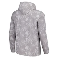 Men's Tommy Bahama Gray Ohio State Buckeyes Palm Frenzy Hoodie Long Sleeve T-Shirt