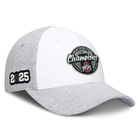 Men's Top of the World  White/Heather Gray Ohio State Buckeyes College Football Playoff 2024-2025 National Champions Script Adjustable Hat