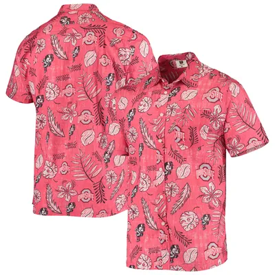 Ohio State Buckeyes Wes & Willy Vintage Floral Button-Up Shirt - Scarlet