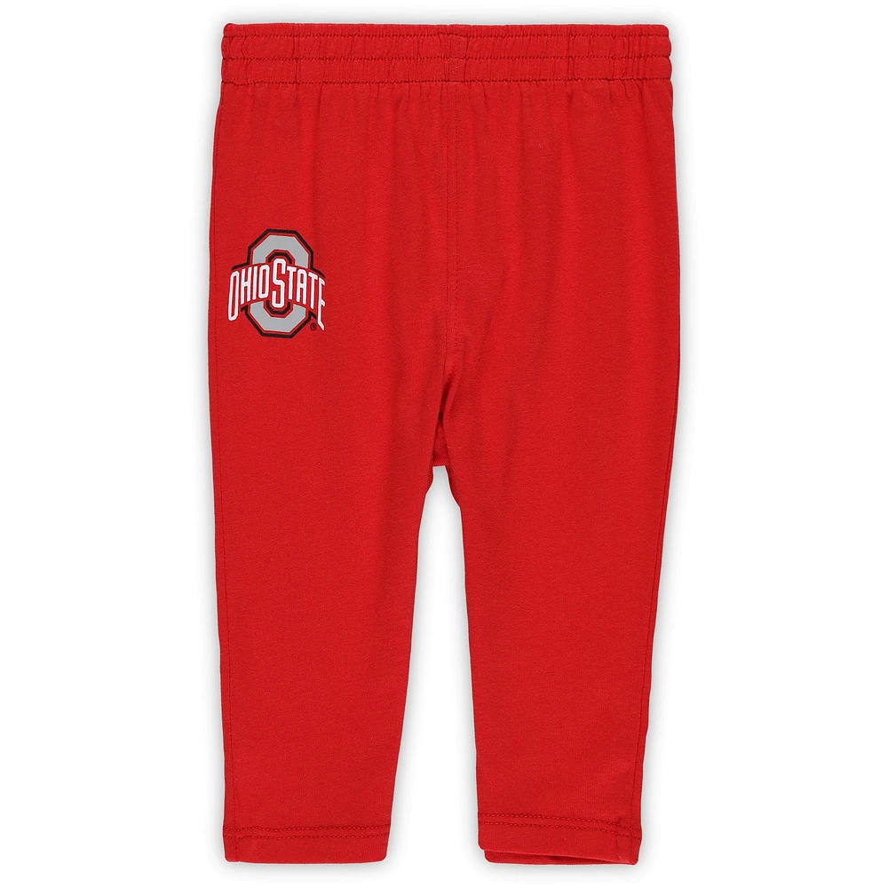 Ensemble body et pantalon à manches longues pour nouveau-né nourrisson Ohio State Buckeyes Double Up