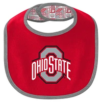 Newborn & Infant Ohio State Buckeyes Dynamic Duo Bodysuit, Bib Cuffed Knit Hat Set