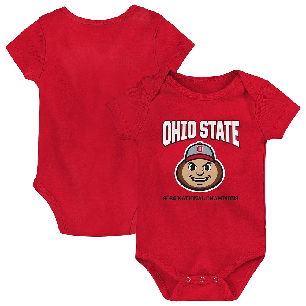 Newborn & Infant Red Ohio State Buckeyes College Football Playoff 2024 National Champions  Bodysuit