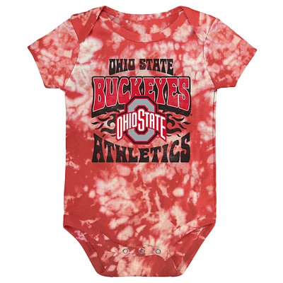 Body pour nouveau-né et bébé Scarlet Ohio State Buckeyes Lil Rocker Tie-Dye