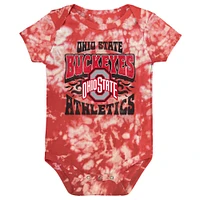 Newborn & Infant Scarlet Ohio State Buckeyes Lil Rocker Tie-Dye Bodysuit