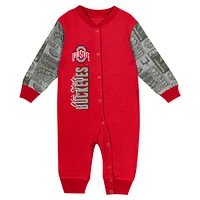 Combinaison à manches longues colorblock pour nouveau-né et nourrisson Scarlet Ohio State Buckeyes Playbook