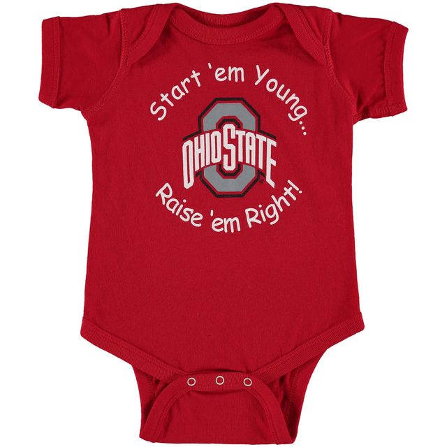 Nouveau-né et bébé Scarlet Ohio State Buckeyes Start 'Em Young Body