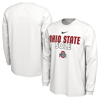 T-shirt Nike à manche longue blanc Ohio State Buckeyes 2023 On Court Bench