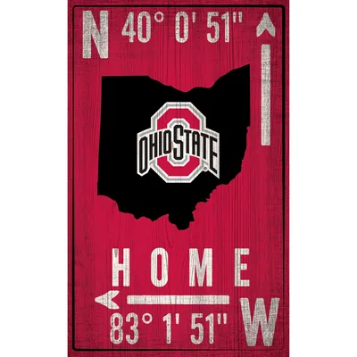 Ohio State Buckeyes 11" x 19" Coordinate Sign