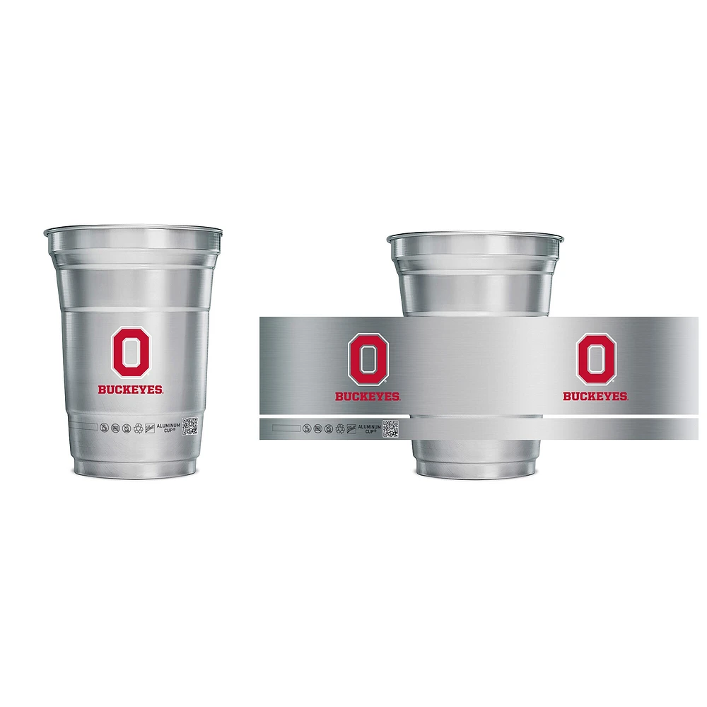 Ohio State Buckeyes, paquet de 15, 16 oz. Ensemble de gobelets en aluminium à bille