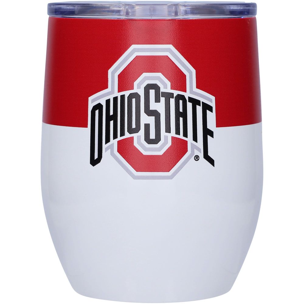 Ohio State Buckeyes 16oz. Colorblock Stainless Steel Curved Tumbler