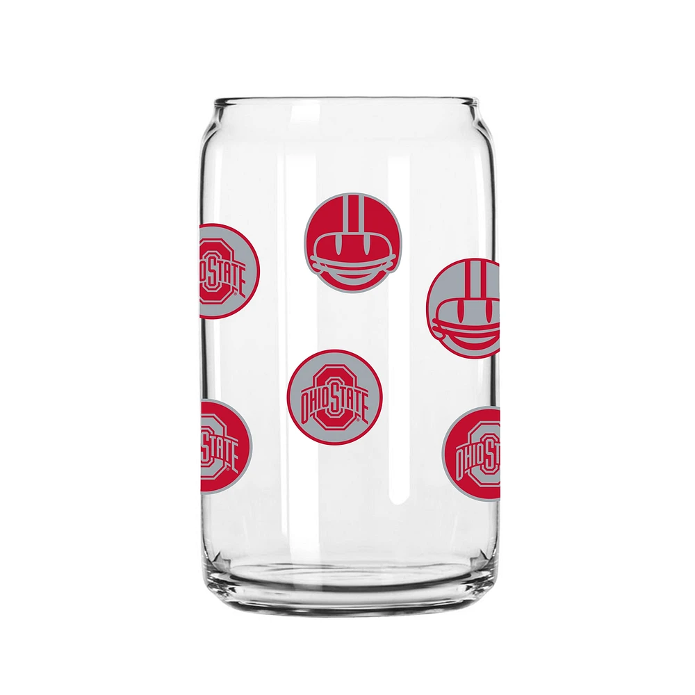 Buckeyes de l'État de l'Ohio 16 oz. Smiley peut verre
