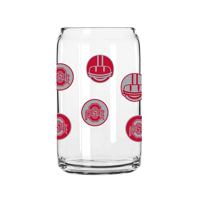 Buckeyes de l'État de l'Ohio 16 oz. Smiley peut verre