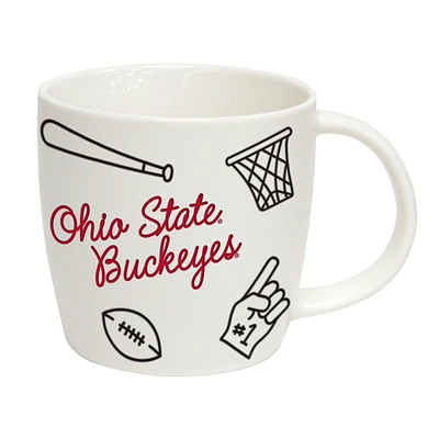 Buckeyes de l'État de l'Ohio 18 oz. Tasse de meneur de jeu