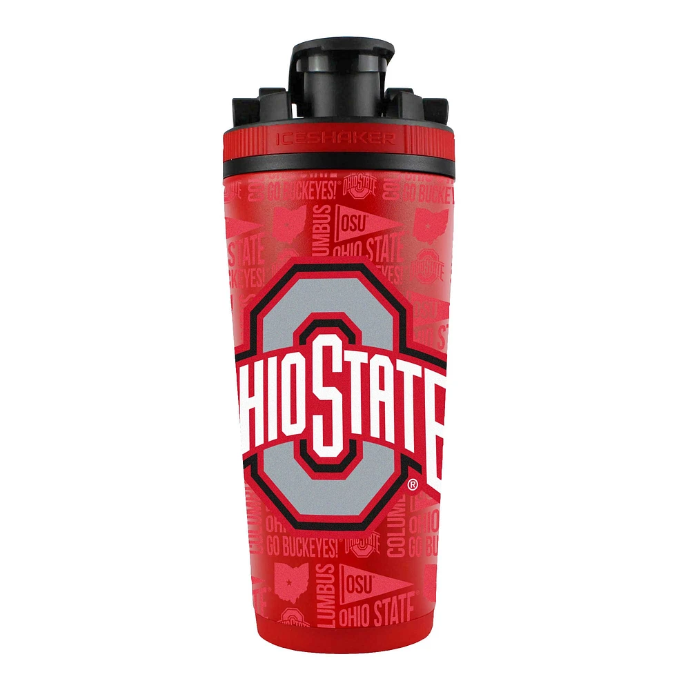 Ohio State Buckeyes 26oz. 4D Stainless Steel Shaker Bottle