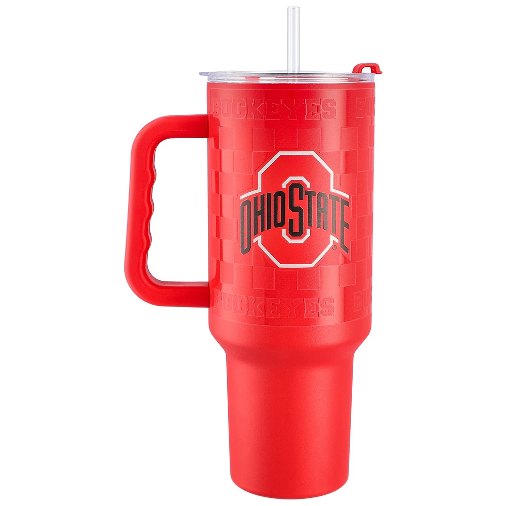 Verre à damier en acier inoxydable de 40 oz des Ohio State Buckeyes