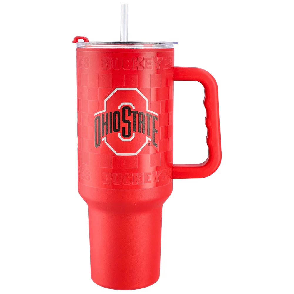 Verre à damier en acier inoxydable de 40 oz des Ohio State Buckeyes