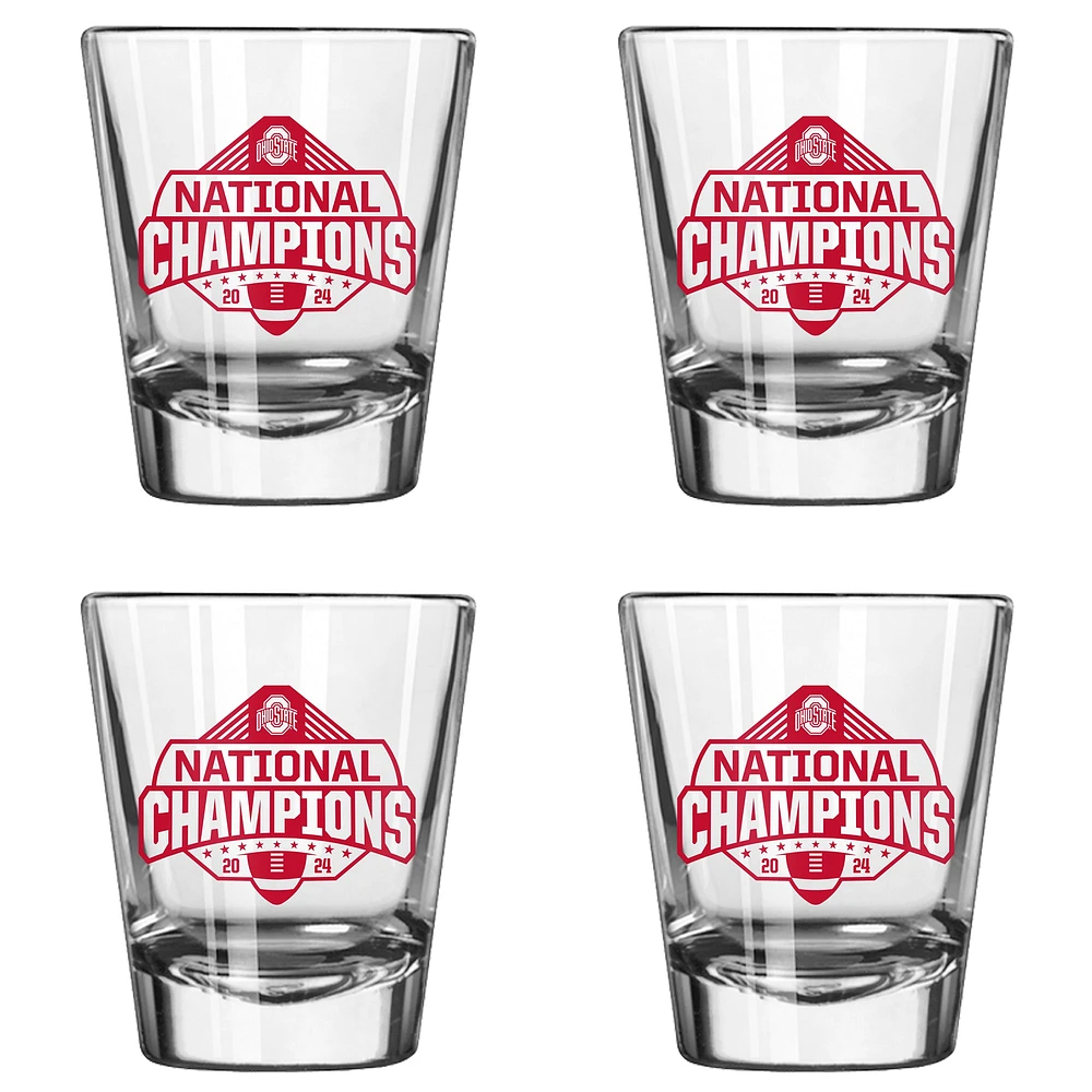 Ohio State Buckeyes College Football Playoff 2024 National Champions Four-Pack 2oz. Shot Glass Set