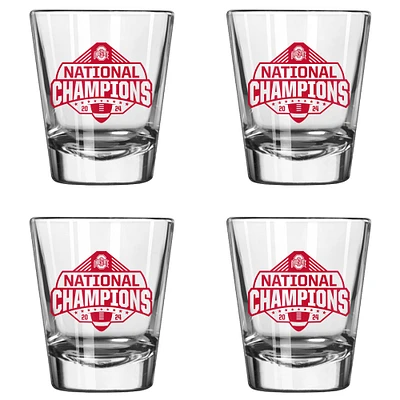 Ohio State Buckeyes College Football Playoff 2024 National Champions Four-Pack 2oz. Shot Glass Set