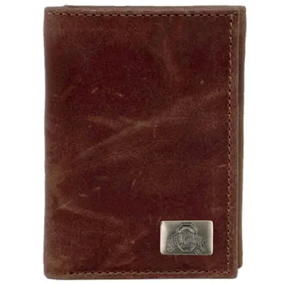 Ohio State Buckeyes Leather Trifold Wallet with Concho