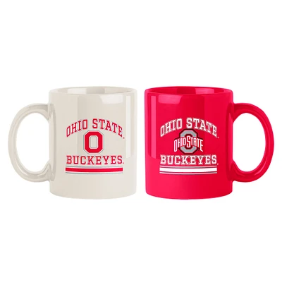 Lot de deux tasses colorées de 15 oz des Ohio State Buckeyes