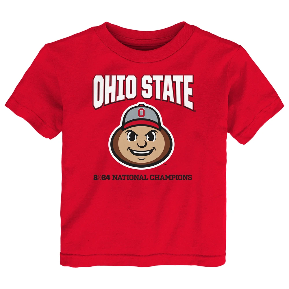 Preschool Scarlet Ohio State Buckeyes College Football Playoff 2024 National Champions  T-Shirt